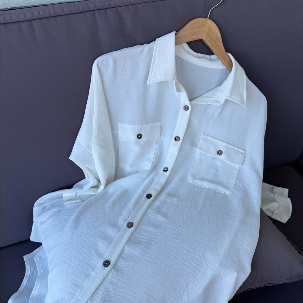 White Button-Up Shirt - Picture 12 of 15